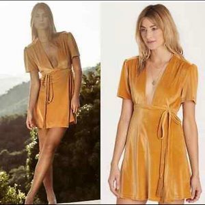 Billabong Lush for Life Gold Velvet Dress
